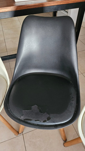 Silla Tulip Eames Base Madera Pack 4 + 4 Almohadones